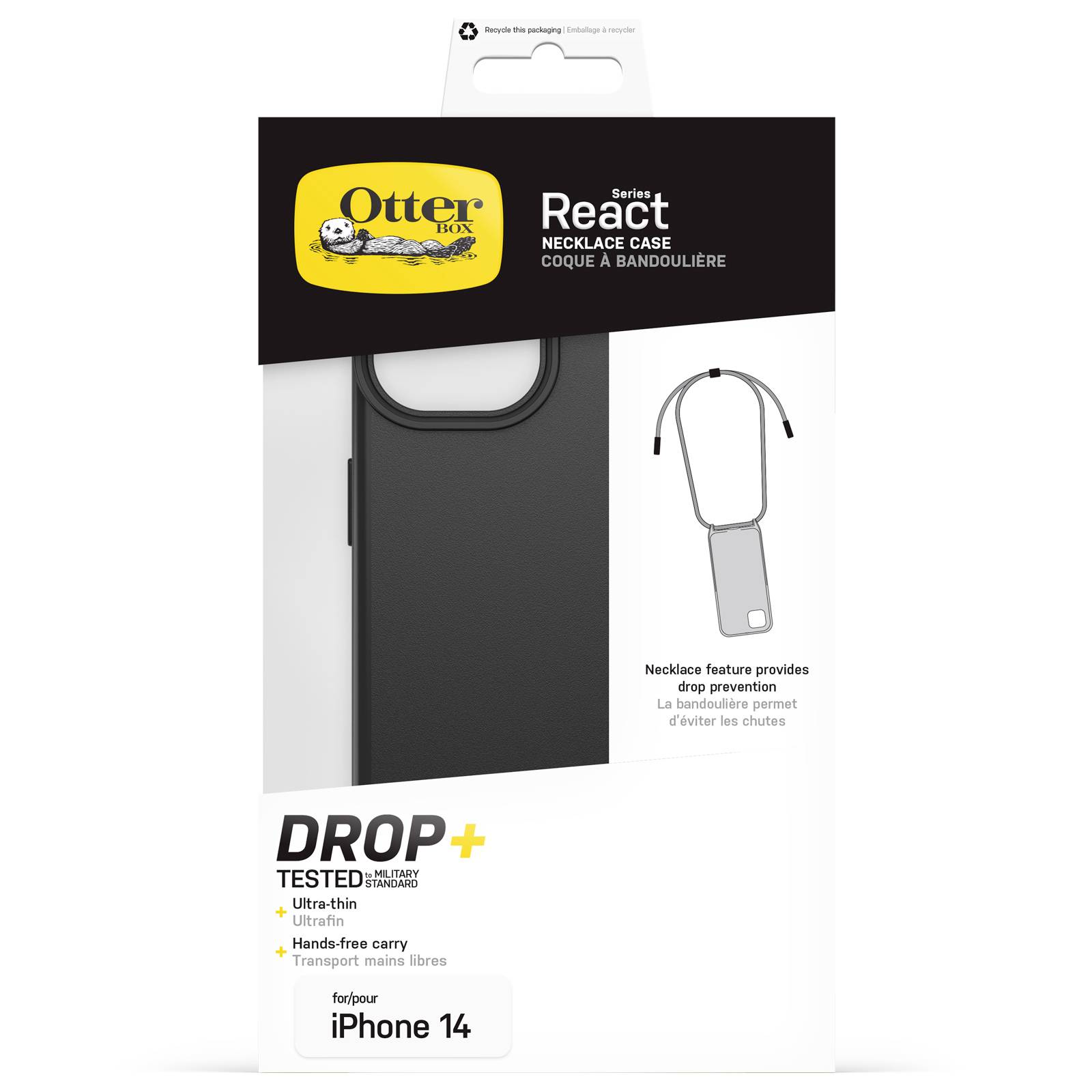 Otterbox React Necklace MagSafe Case Apple iPhone 14 Schwarz MagSafe kompatibel 77-92279