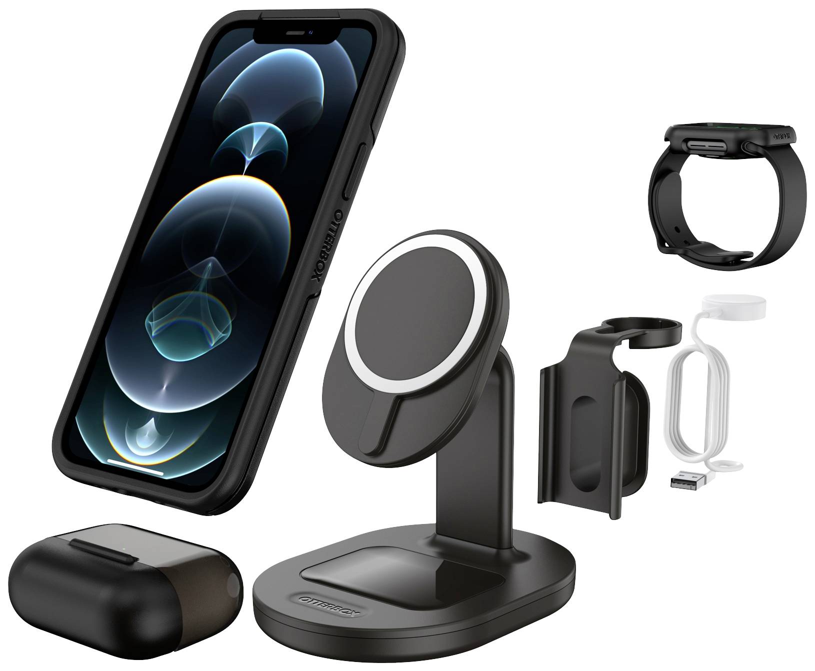 Otterbox 3 in 1 MagSafe Charger Ladeadapter 7.5 W Schwarz Wireless Charger