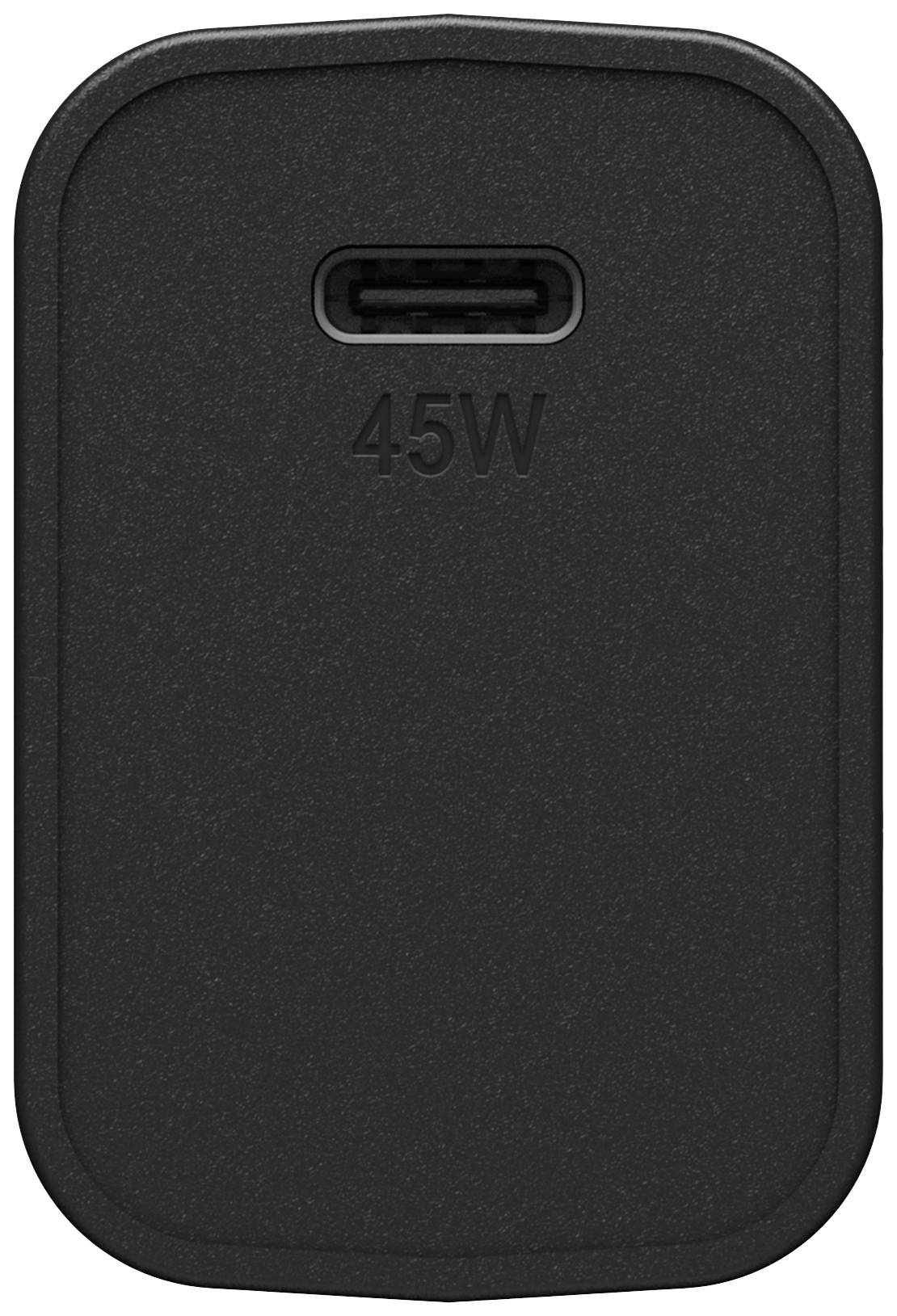 Schwarzes Ladegerät mit einer USB-C-Buchse, auf der '45W' steht.