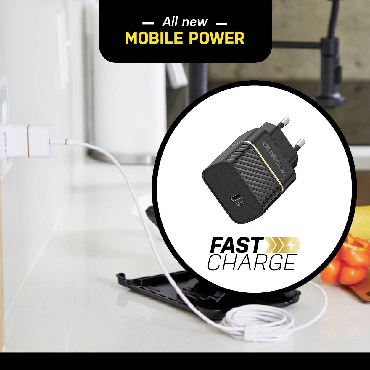 Otterbox EU Wall Charger 30W GaN USB Ladegerät 30 W 1x USB-C® Schwarz Innenbereich