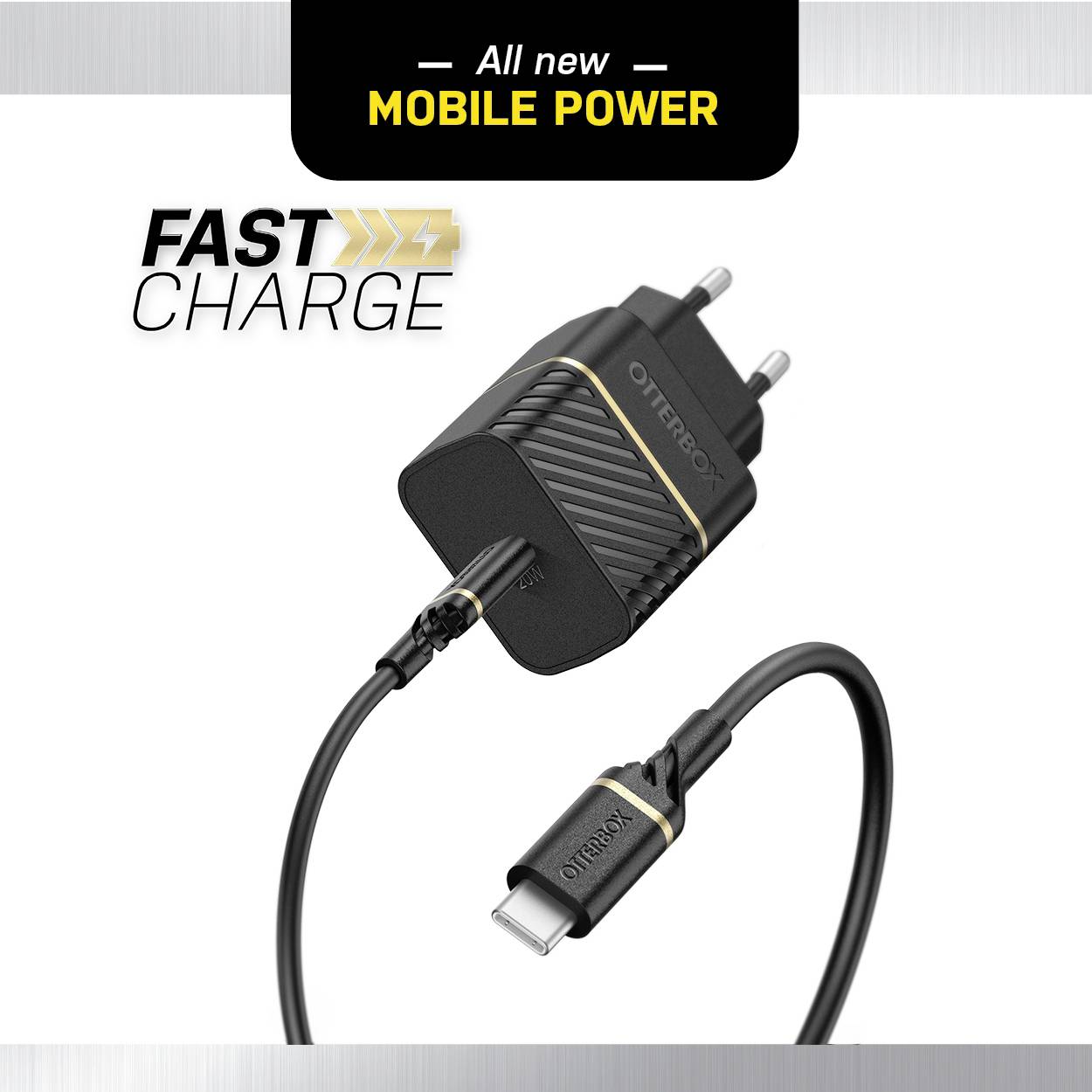 Otterbox EU Wall Charger USB Ladegerät 20W 1x USB-C® Schwarz Innenbereich