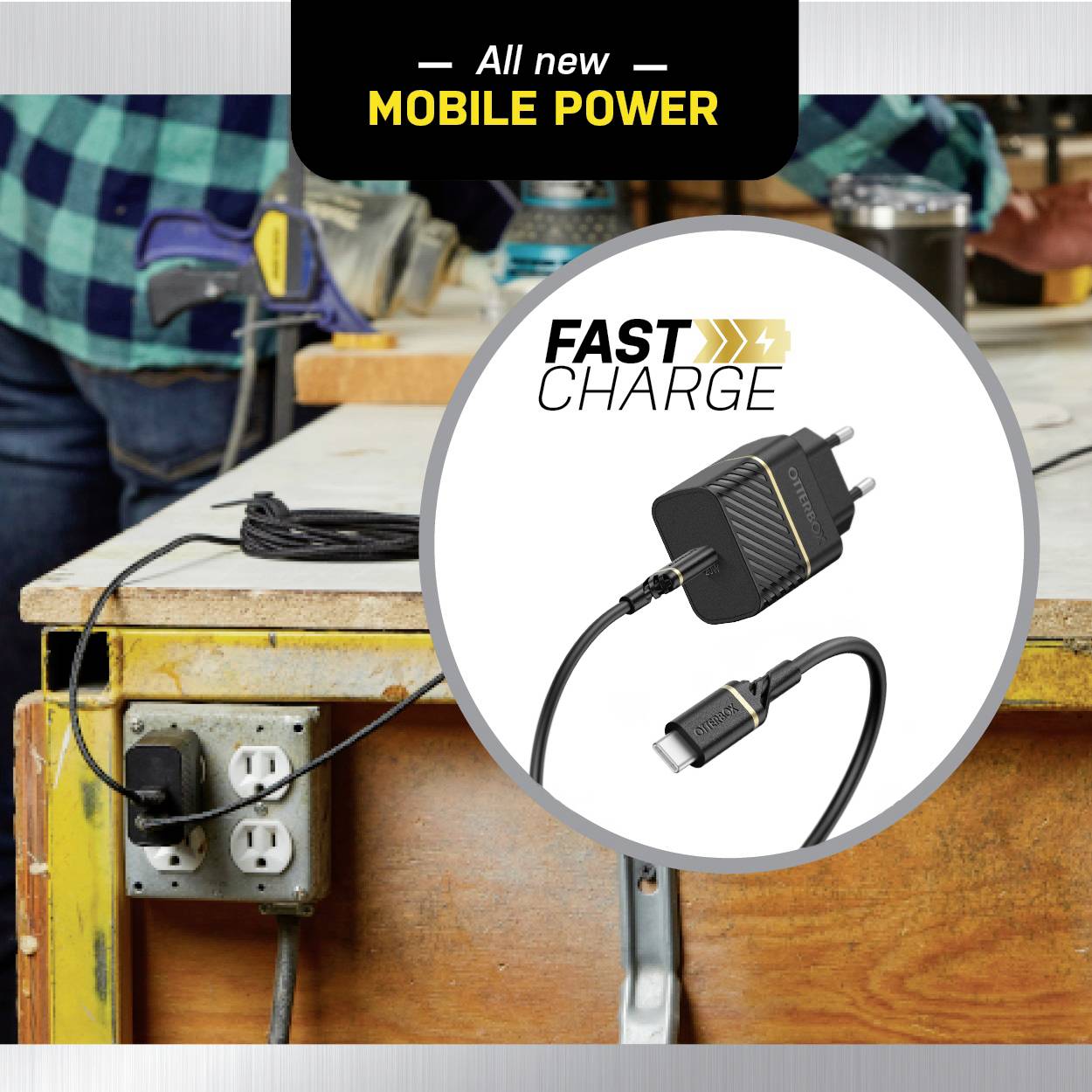 Otterbox EU Wall Charger USB Ladegerät 20W 1x USB-C® Schwarz Innenbereich