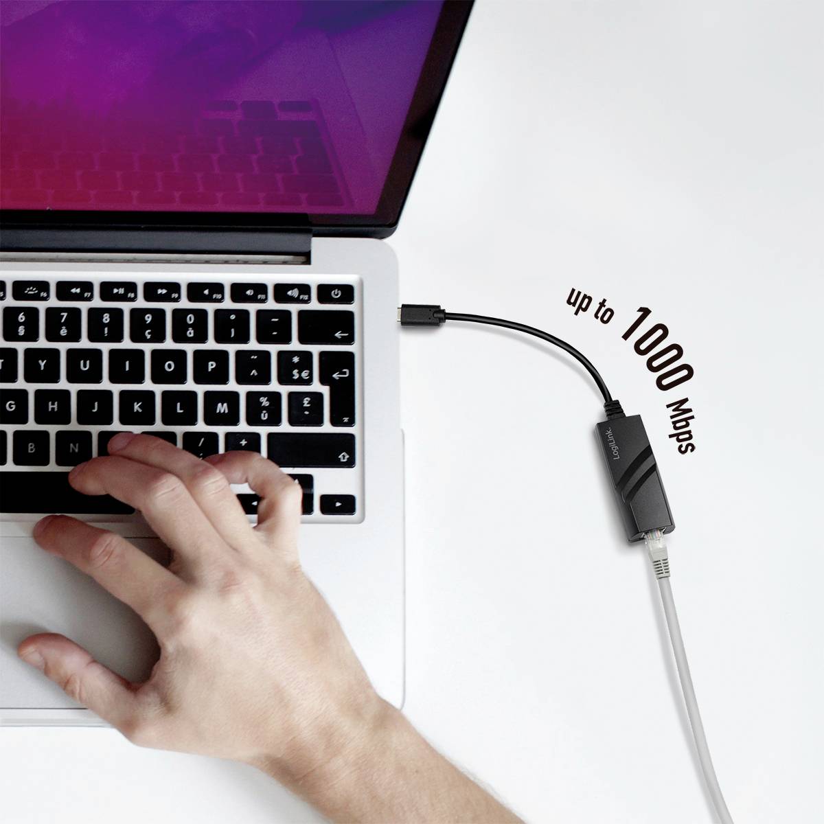 LogiLink UA0238A Netzwerkadapter 1000 MBit/s USB-C®, RJ45