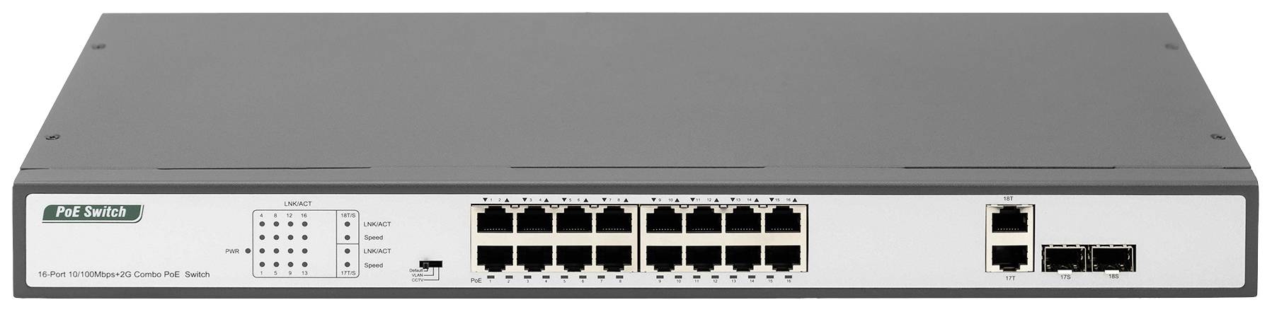 Digitus DN-95342-1 DN-95342-1 Netzwerk Switch 16 + 2 Port 10 / 100 MBit/s PoE-Funktion