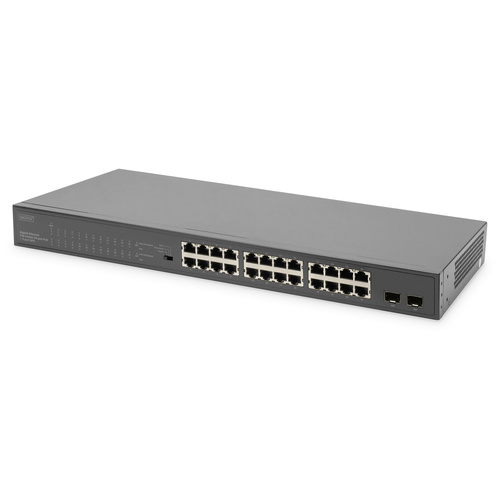 Digitus DN-95348-1 Netzwerk Switch 24 + 2 Port 1 GBit/s PoE-Funktion