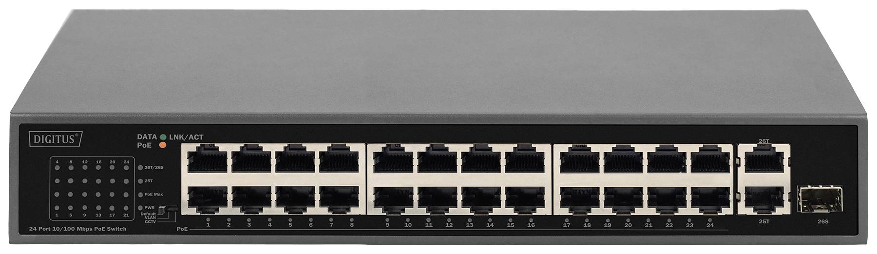 Digitus DN-95356 Netzwerk Switch 16 + 2 Port 10 / 100 MBit/s PoE-Funktion