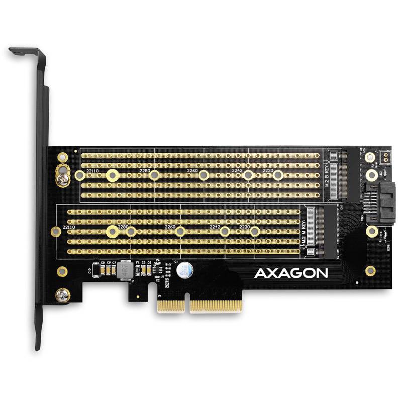 AXAGON PCEM2-D PCI-Express Karte PCIe Passend für (SSD): 2230, 2242, 2260, 2280, 22110