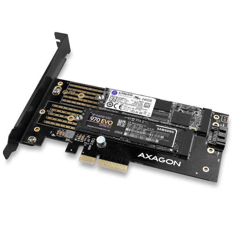 AXAGON PCEM2-D PCI-Express Karte PCIe Passend für (SSD): 2230, 2242, 2260, 2280, 22110