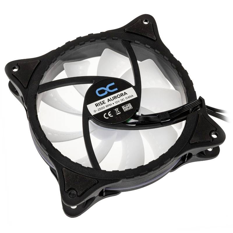 Alphacool Rise Aurora PC-Gehäuse-Lüfter Schwarz (B x H x T) 120 x 120 x 25 mm