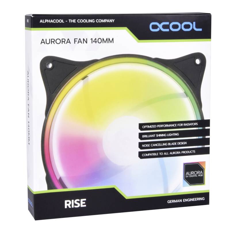 Alphacool Rise Aurora PC-Gehäuse-Lüfter Weiß