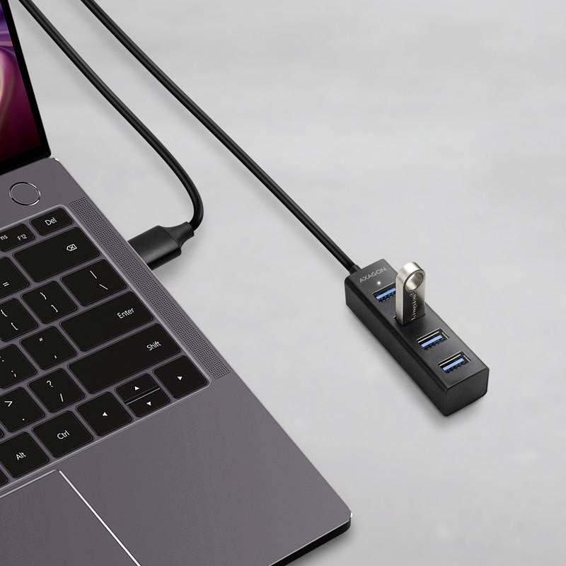 AXAGON HUE-M1AL 4 Port USB 3.2 Gen 1-Hub (USB 3.0) Silber