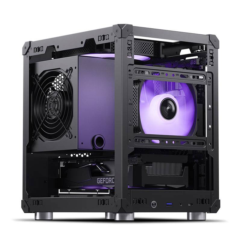 Jonsbo C6 Black Micro-Tower PC-Gehäuse, Gaming-Gehäuse Schwarz
