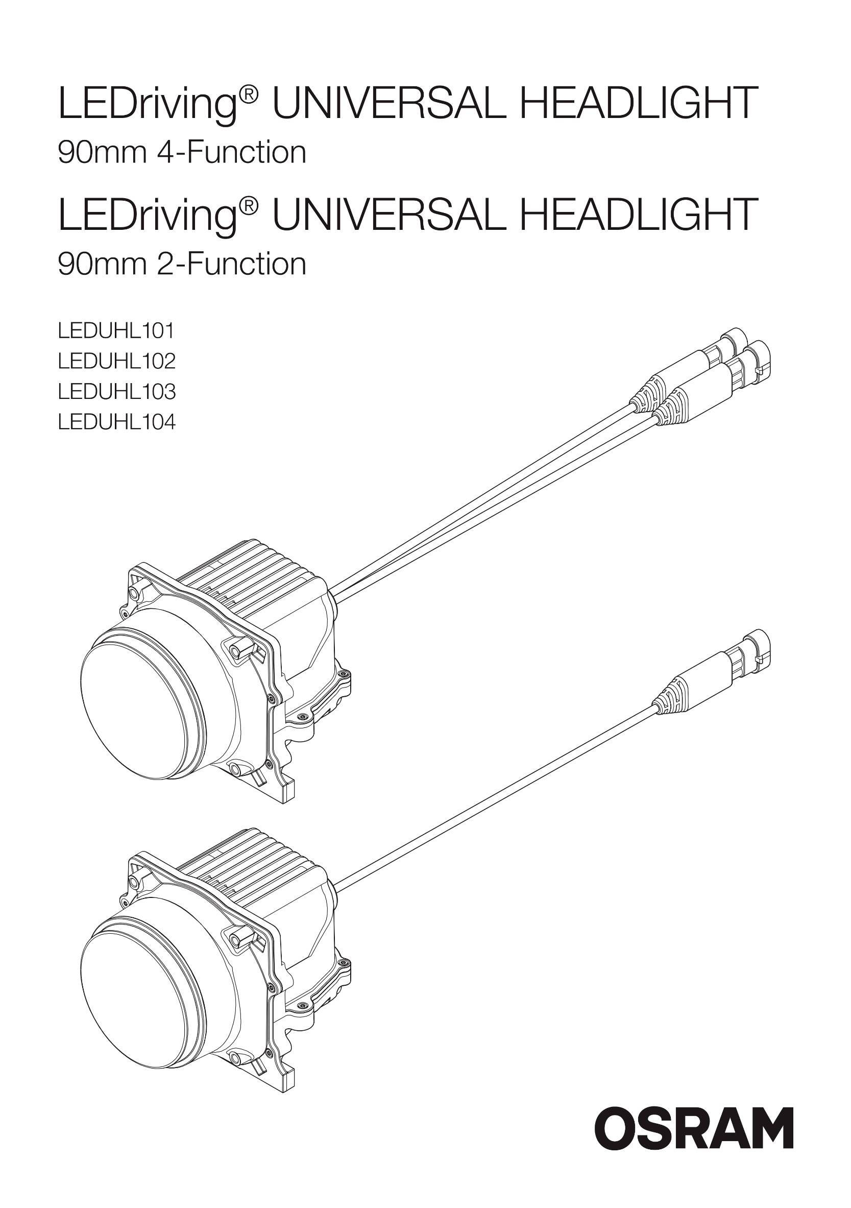OSRAM LEDUHL103 LEDriving Universal Headlight 103 Left hand drive Fernscheinwerfer, Abblendlicht