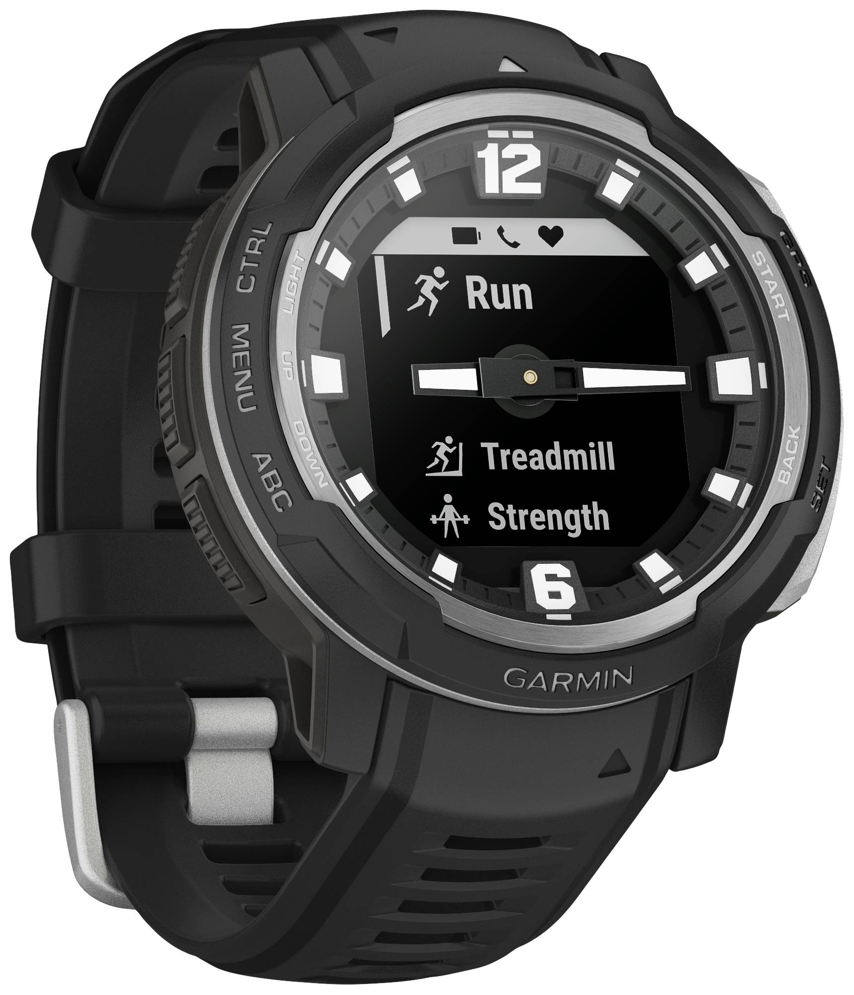 Garmin INSTINCT CROSSOVER Smartwatch Schwarz, Silber
