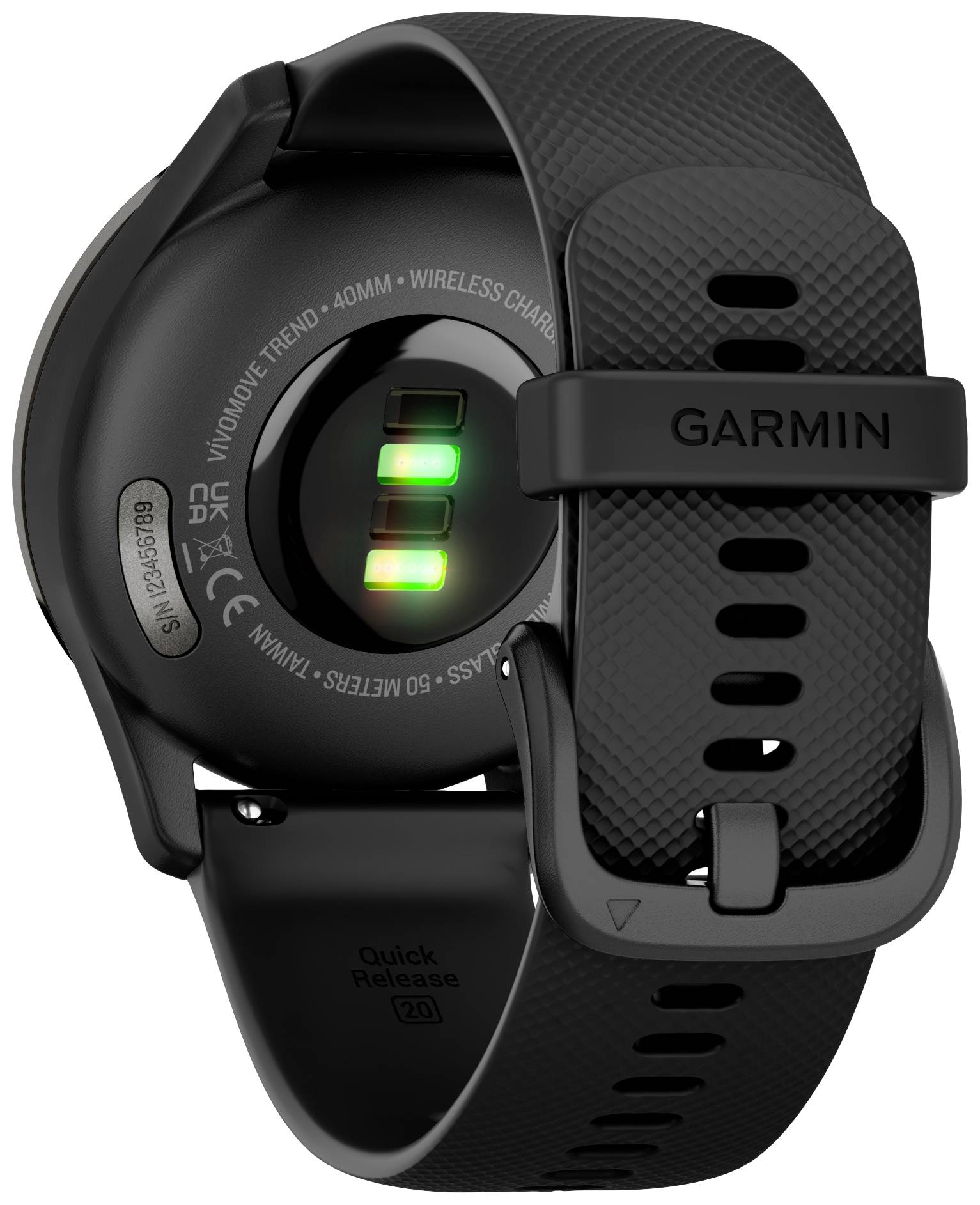 Garmin VIVOMOVE® TREND Smartwatch 40mm Schwarz, Schiefer-Grau
