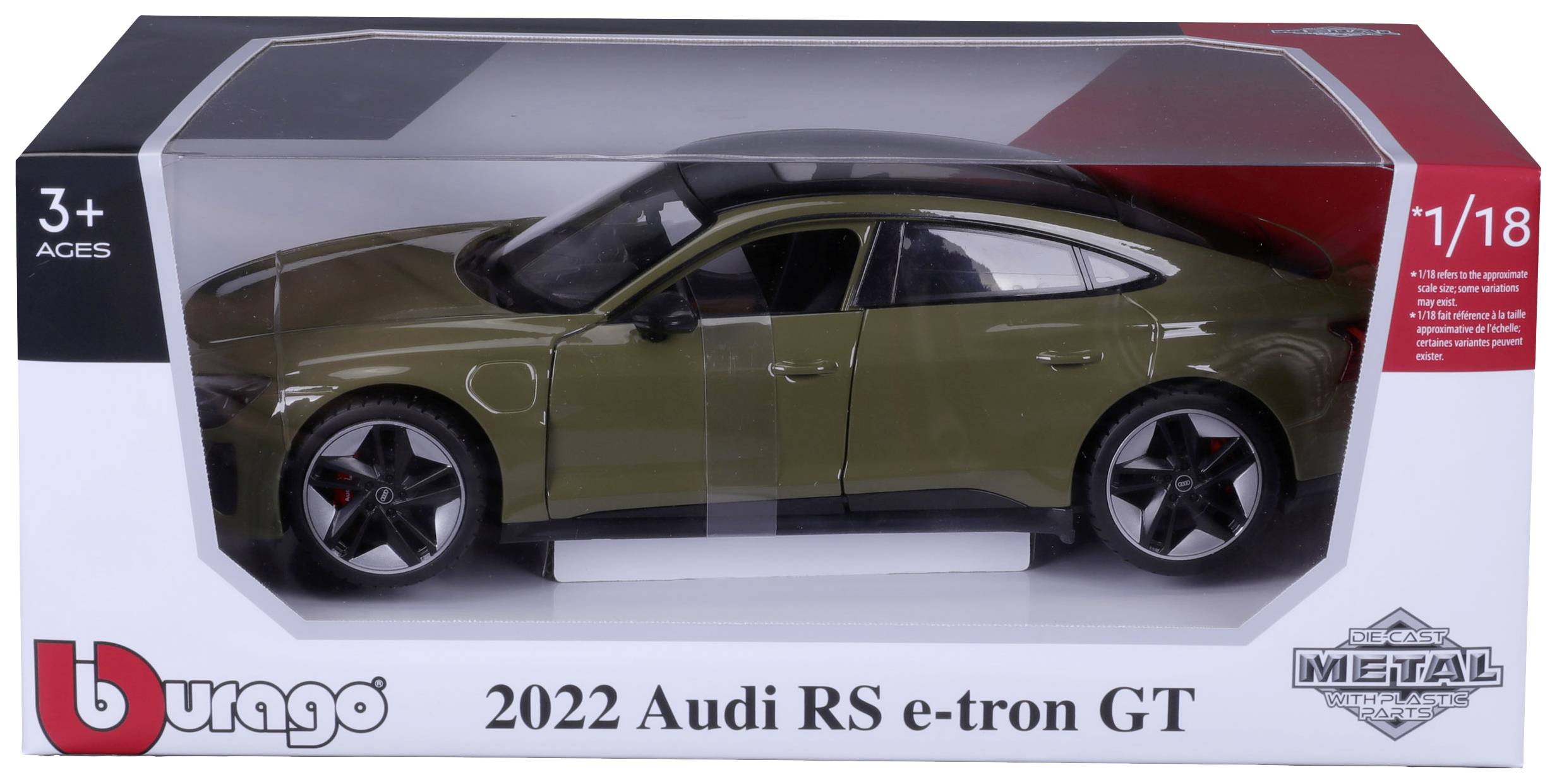 Bburago Audi RS e-tron GT 2022, tactical grün 1:18 Modellauto