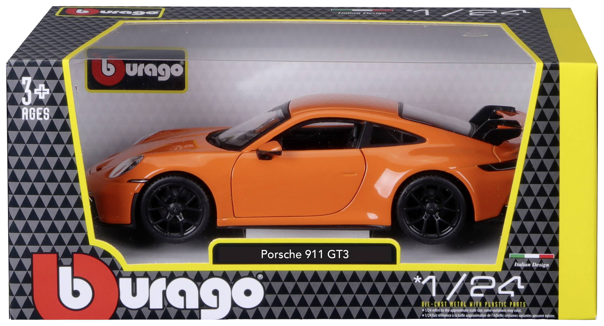 Bburago Porsche 911 GT3 2021, orange 1:24 Modellauto