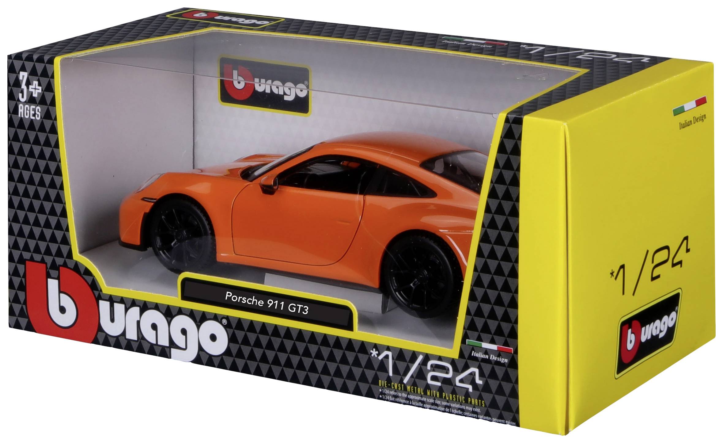 Bburago Porsche 911 GT3 2021, orange 1:24 Modellauto