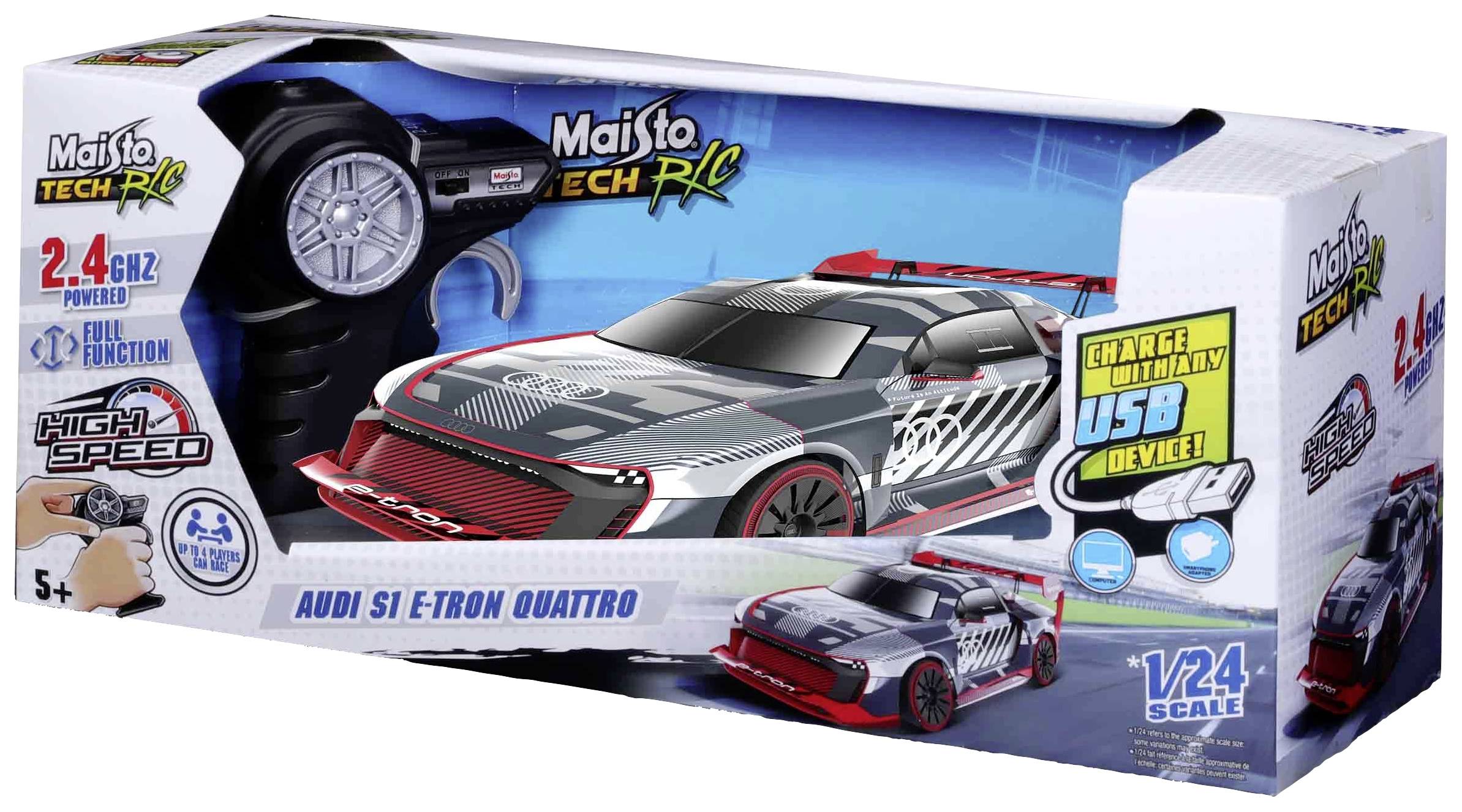 MaistoTech 582342 Audi S1 e-Tron Quattro 1:24 RC Einsteiger Modellauto Elektro Sportwagen