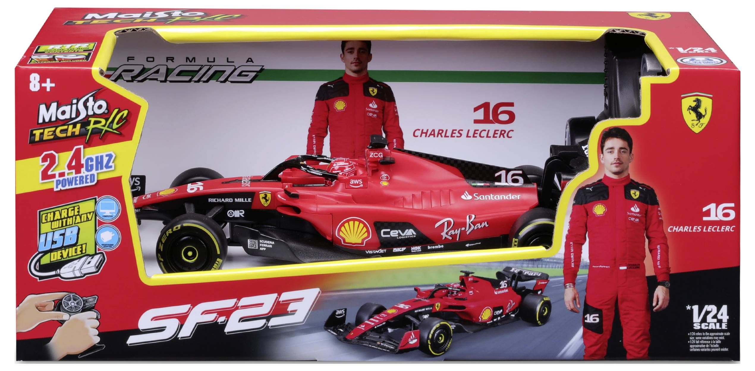 MaistoTech 582357 Ferrari F1 2023 1:24 RC Einsteiger Modellauto Elektro Rennwagen