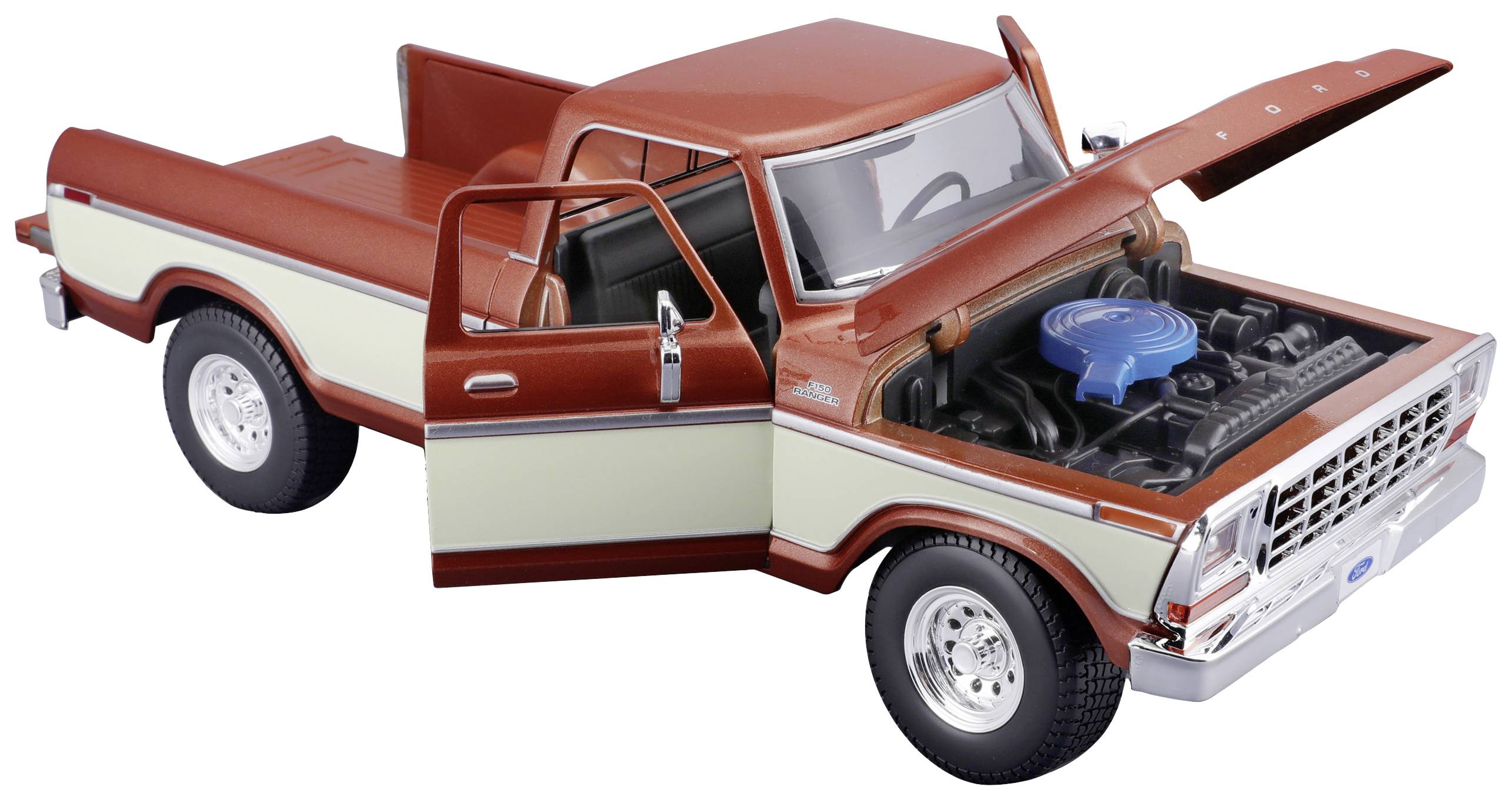 Maisto Ford F150 Pick-Up 1979, braun/crème 1:18 Modellauto