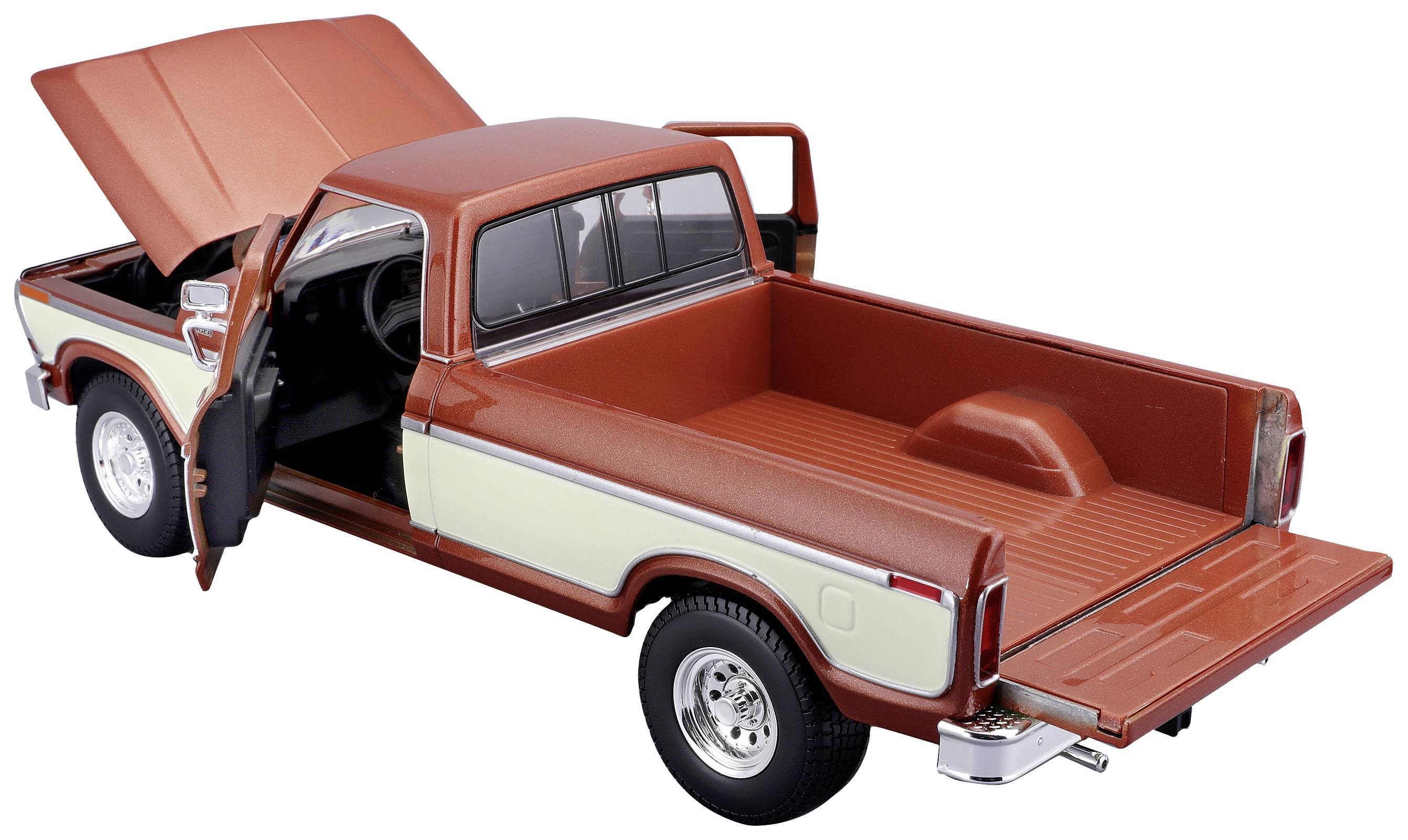 Maisto Ford F150 Pick-Up 1979, braun/crème 1:18 Modellauto