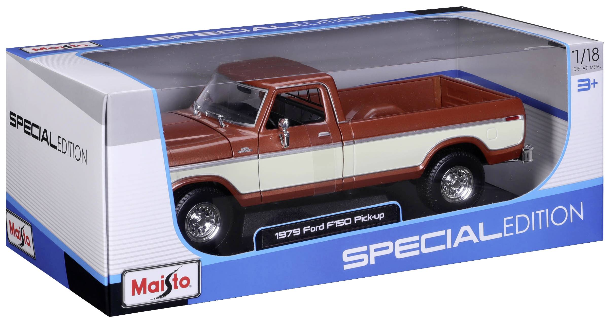 Maisto Ford F150 Pick-Up 1979, braun/crème 1:18 Modellauto