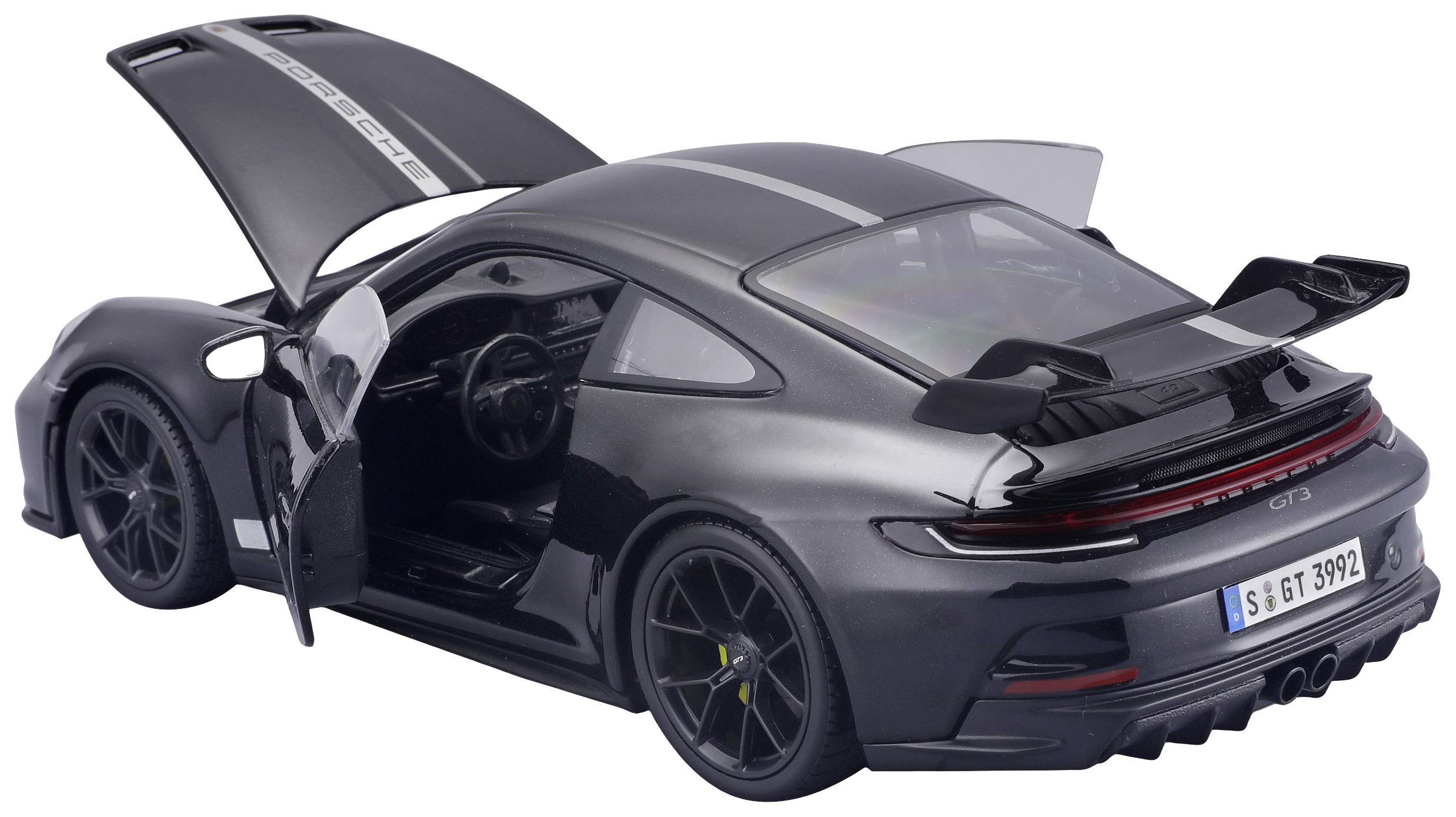 Maisto Porsche 911 GT3 2023, schwarz 1:18 Modellauto