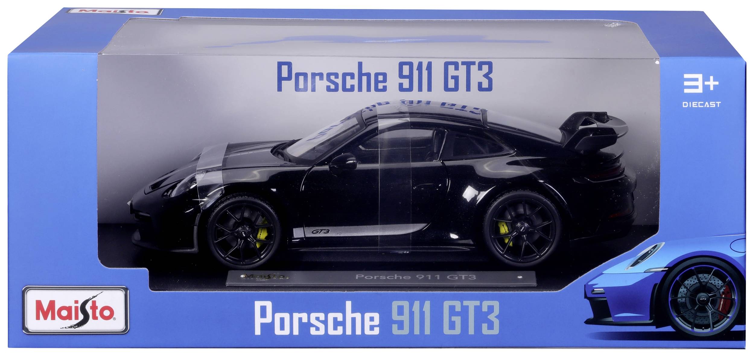 Maisto Porsche 911 GT3 2023, schwarz 1:18 Modellauto