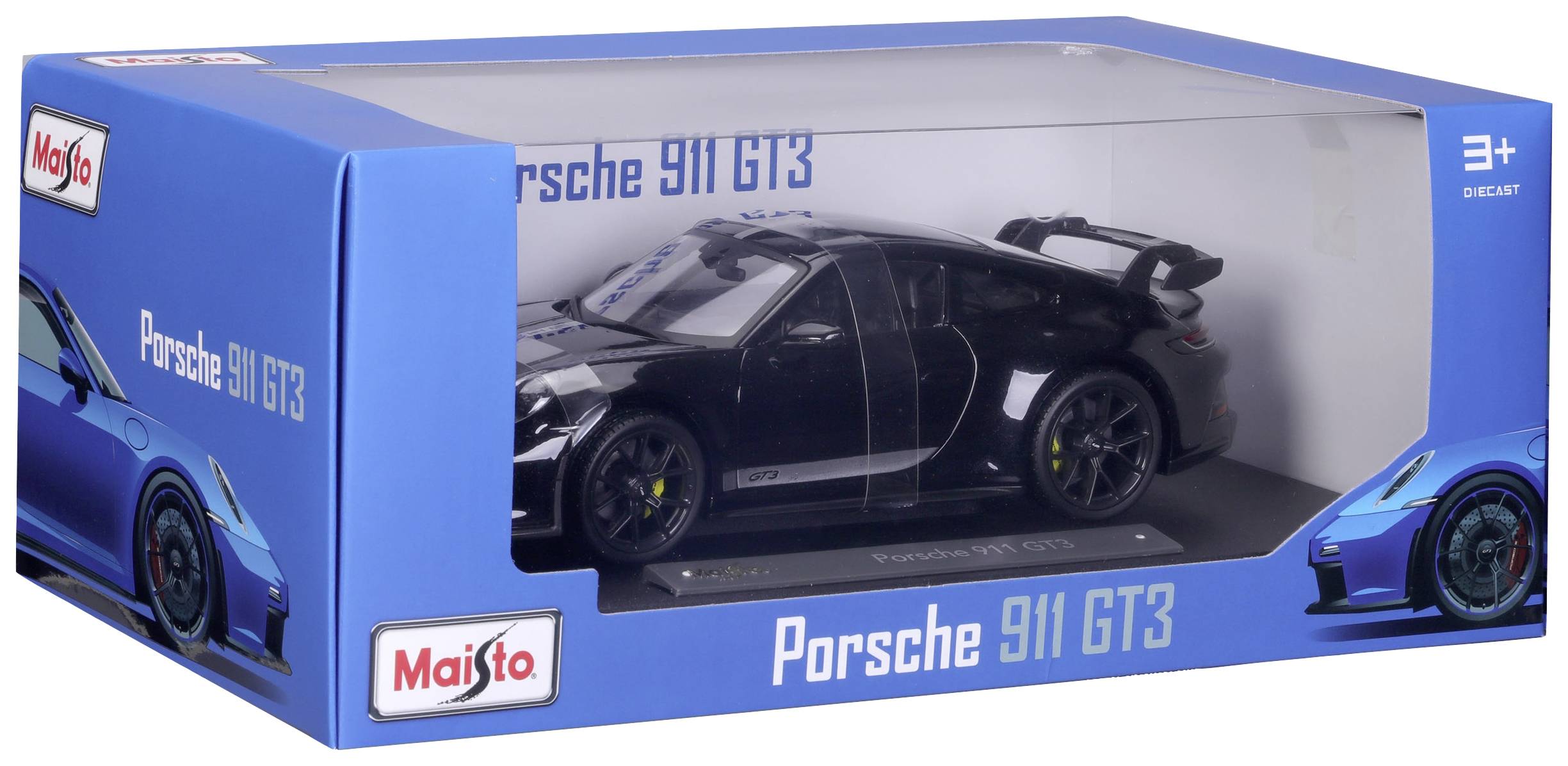 Maisto Porsche 911 GT3 2023, schwarz 1:18 Modellauto