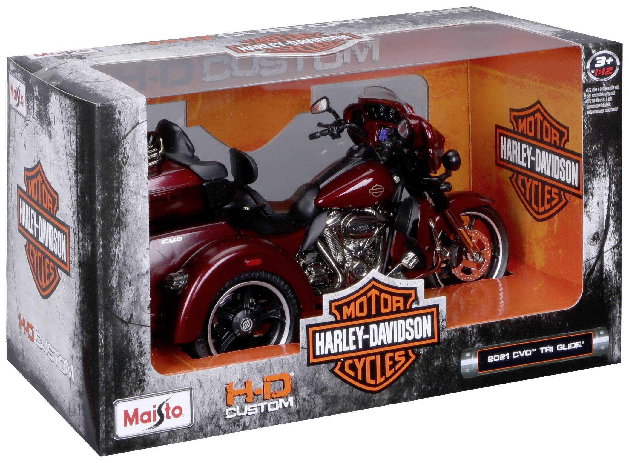 Maisto CVO Tri-Glide 2021, Rot 1:12 Modellauto