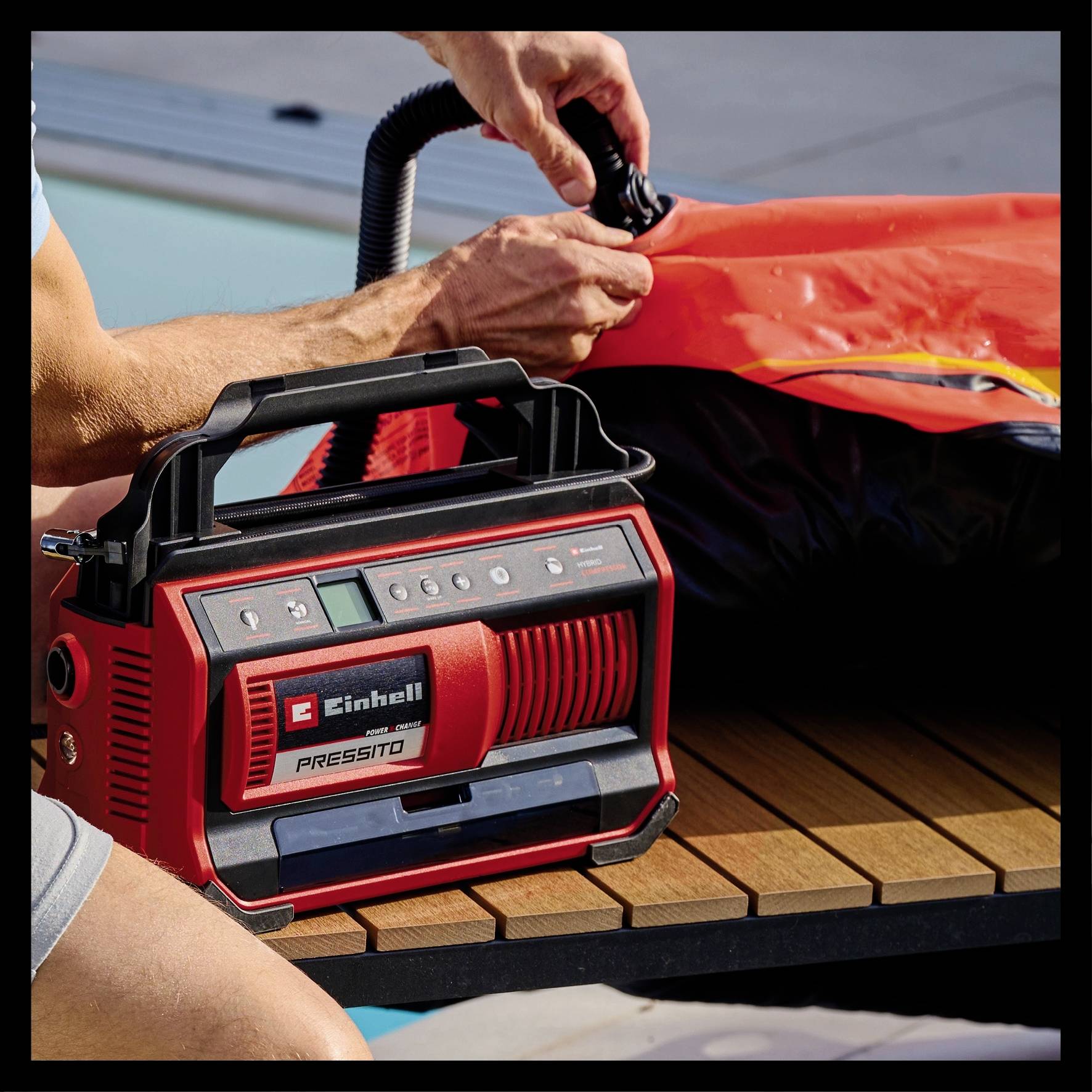 Einhell 4020430 Akku-Kompressor PRESSITO 18/25 Power X-Change 11 bar Digitales Display