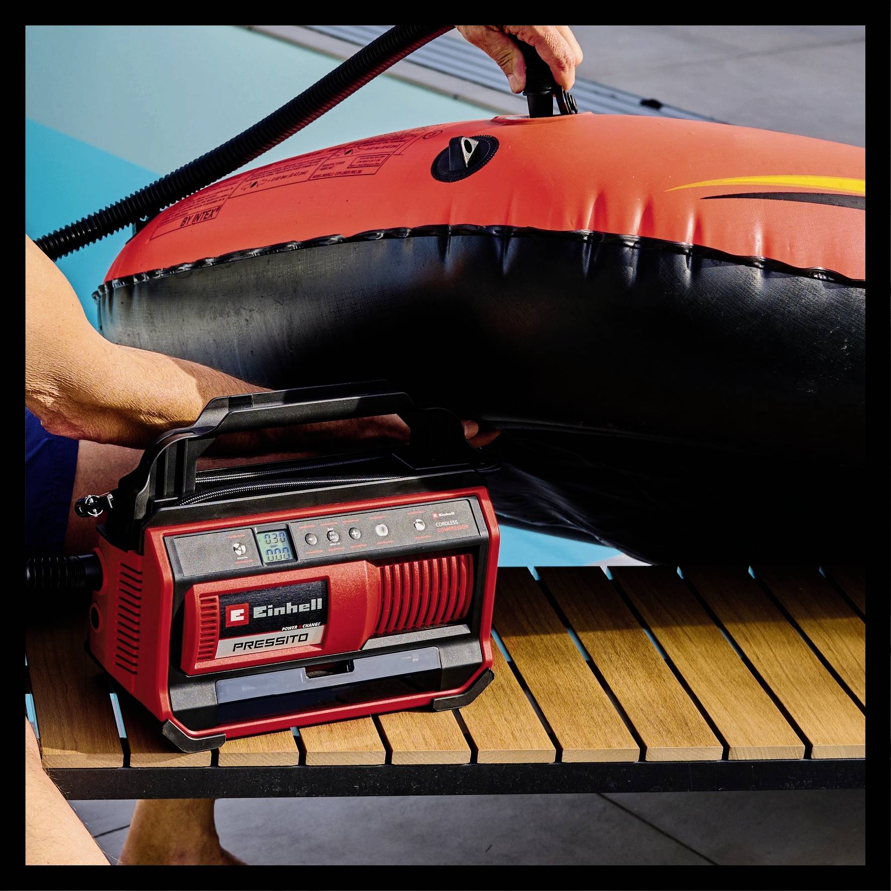 Einhell 4020420 Akku-Kompressor PRESSITO 18/25 Power X-Change 11 bar Digitales Display