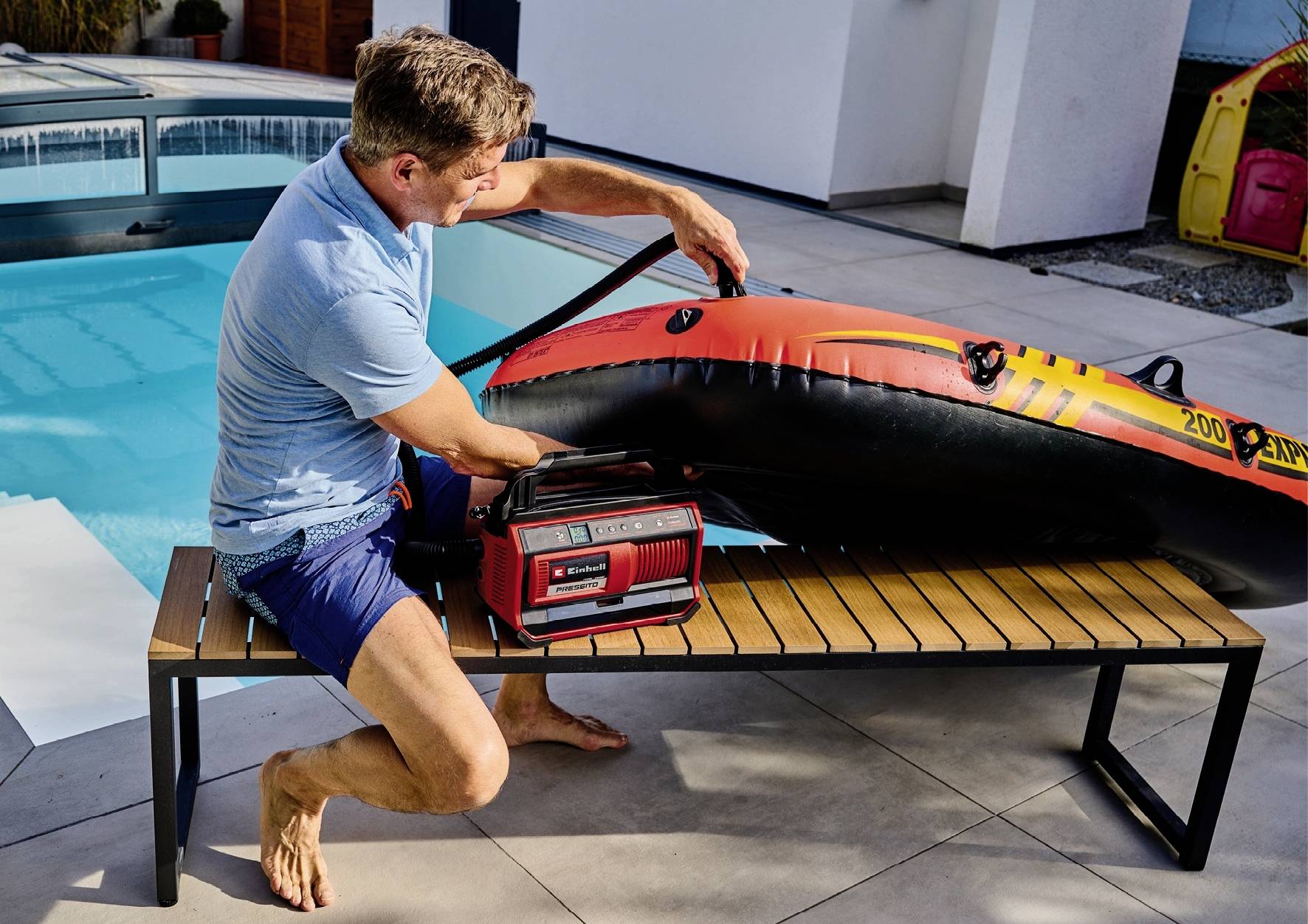 Einhell 4020420 Akku-Kompressor PRESSITO 18/25 Power X-Change 11 bar Digitales Display