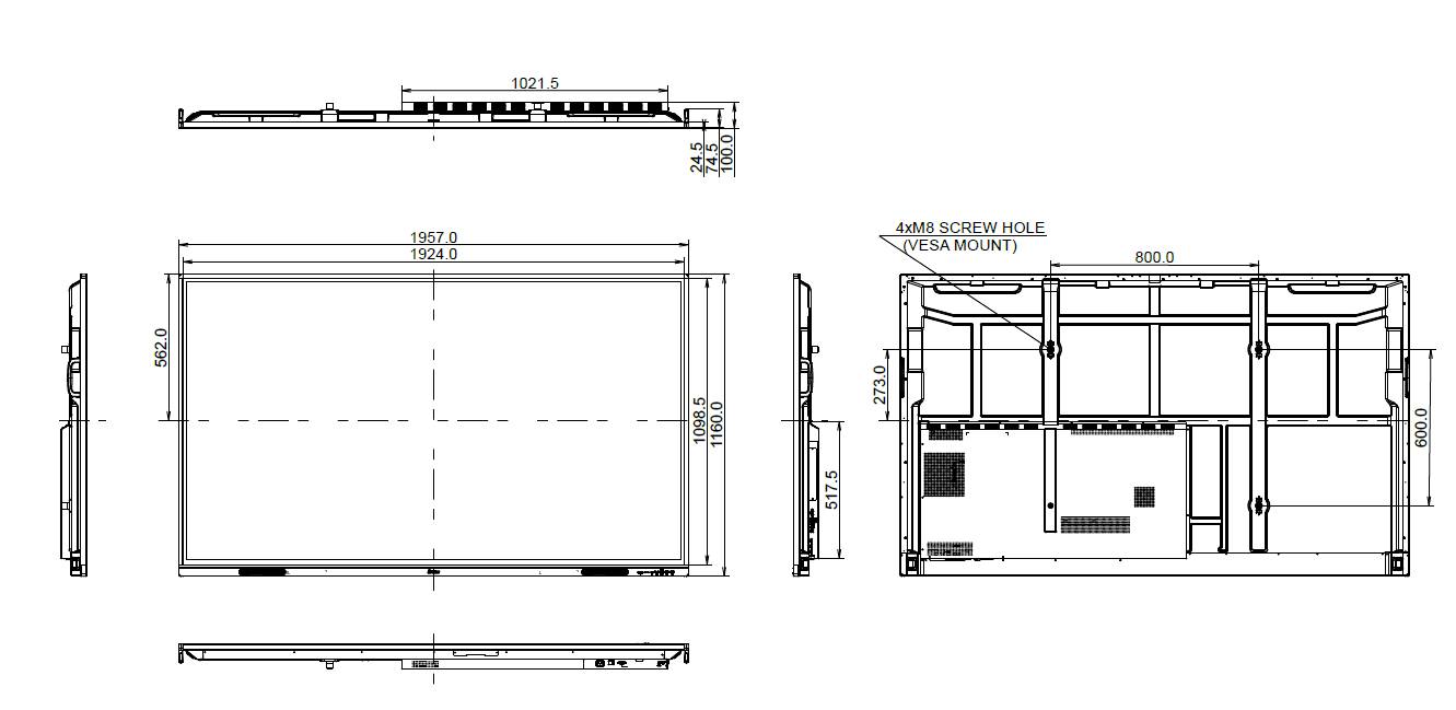 Iiyama Prolite 40-Points PureTouch 4K Digital Signage Display 217.4 cm 85.6 Zoll 3840 x 2160 Pixel 24/7