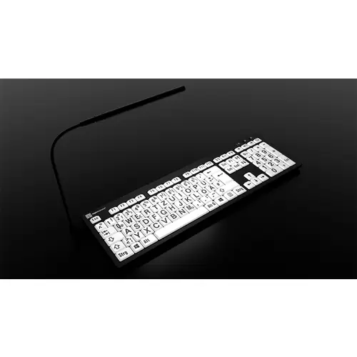 Logickeyboard XL-Print Kabelgebunden Tastatur Deutsch, QWERTZ Schwarz Multimediatasten, USB-Hub, Geräuscharme Tasten Logickeyboard XL-Print Kabelgebunden Tastatur Deutsch, QWERTZ Schwarz Multimediatasten, USB-Hub, Geräuscharme Tasten