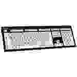 Logickeyboard XL-Print Kabelgebunden Tastatur Deutsch, QWERTZ Schwarz Multimediatasten, USB-Hub, Ge