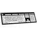 Logickeyboard XL-Print Kabelgebunden Tastatur Deutsch, QWERTZ Schwarz Multimediatasten, USB-Hub, Geräuscharme Tasten