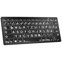 Logickeyboard XL-Print Bluetooth® Tastatur Deutsch, QWERTZ Schwarz Multimediatasten, USB-Hub, Geräu Logickeyboard XL-Print Bluetooth® Tastatur Deutsch, QWERTZ Schwarz Multimediatasten, USB-Hub, Geräu