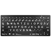 Logickeyboard XL-Print Bluetooth® Tastatur Deutsch, QWERTZ Schwarz Multimediatasten, USB-Hub, Geräu Logickeyboard XL-Print Bluetooth® Tastatur Deutsch, QWERTZ Schwarz Multimediatasten, USB-Hub, Geräu