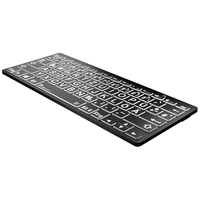 Logickeyboard XL-Print Bluetooth® Tastatur Deutsch, QWERTZ Schwarz Multimediatasten, USB-Hub, Geräu Logickeyboard XL-Print Bluetooth® Tastatur Deutsch, QWERTZ Schwarz Multimediatasten, USB-Hub, Geräu