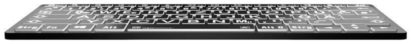 Logickeyboard XL-Print Bluetooth® Tastatur Deutsch, QWERTZ Schwarz Multimediatasten, USB-Hub, Geräuscharme Tasten