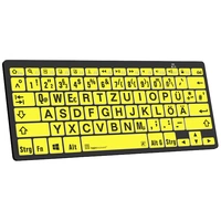 Logickeyboard XL-Print Bluetooth® Tastatur Deutsch, QWERTZ Gelb/Schwarz Multimediatasten, USB-Hub Logickeyboard XL-Print Bluetooth® Tastatur Deutsch, QWERTZ Gelb/Schwarz Multimediatasten, USB-Hub