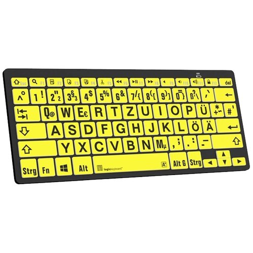 Logickeyboard XL-Print Bluetooth® Tastatur Deutsch, QWERTZ Gelb/Schwarz Multimediatasten, USB-Hub Logickeyboard XL-Print Bluetooth® Tastatur Deutsch, QWERTZ Gelb/Schwarz Multimediatasten, USB-Hub