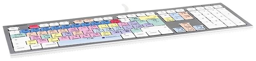 Logickeyboard Adobe Premiere Pro CC Kabelgebunden Tastatur Deutsch, QWERTZ Weiß Multimediatasten, USB-Hub, Geräuscharme Tasten
