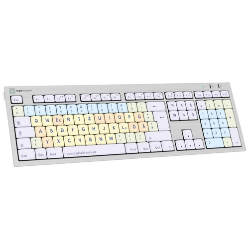 Logickeyboard Dyslexie Lagasthenie ALBA Kabelgebunden Tastatur Deutsch, QWERTZ Weiß Logickeyboard Dyslexie Lagasthenie ALBA Kabelgebunden Tastatur Deutsch, QWERTZ Weiß
