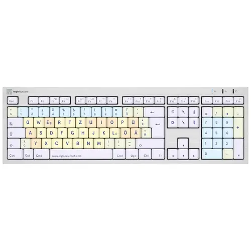 Logickeyboard Dyslexie Lagasthenie ALBA Kabelgebunden Tastatur Deutsch, QWERTZ Weiß Logickeyboard Dyslexie Lagasthenie ALBA Kabelgebunden Tastatur Deutsch, QWERTZ Weiß