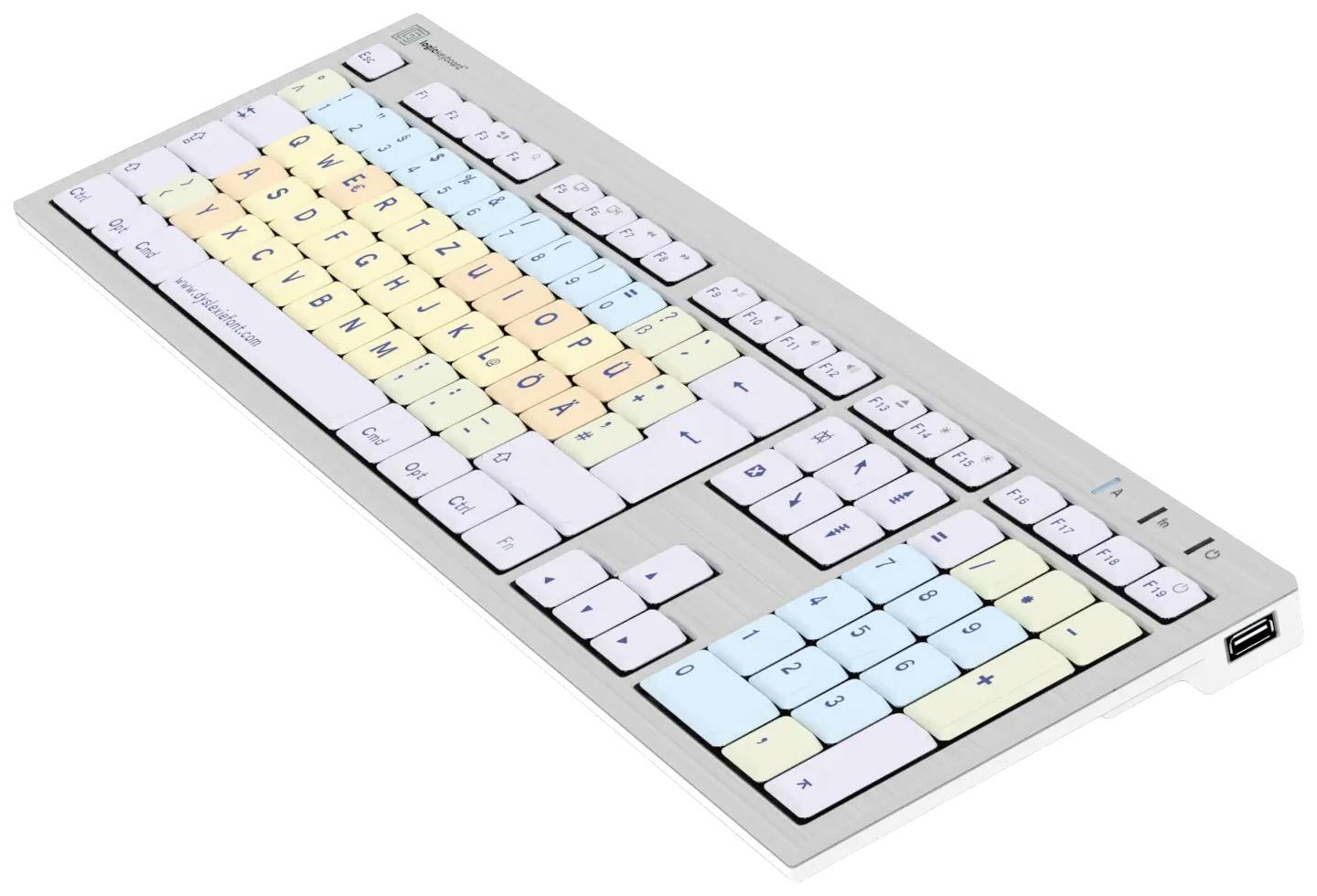 Logickeyboard Dyslexie Lagasthenie ALBA Kabelgebunden Tastatur Deutsch, QWERTZ Weiß