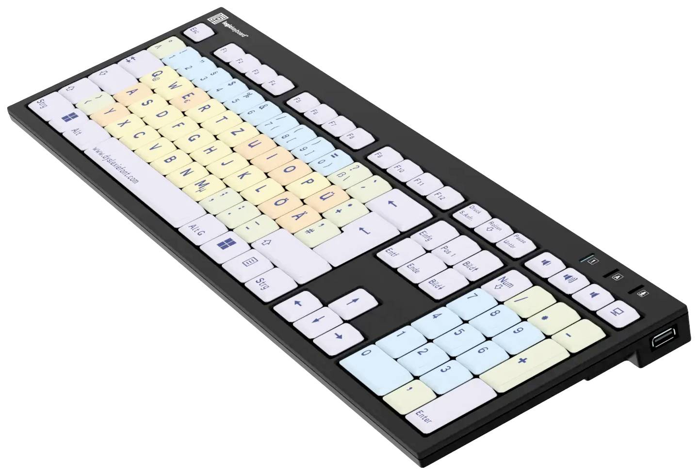 Logickeyboard Dyslexie Lagasthenie Nero Kabelgebunden Tastatur Deutsch, QWERTZ Schwarz