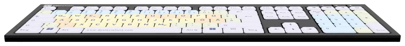 Logickeyboard Dyslexie Lagasthenie Nero Kabelgebunden Tastatur Deutsch, QWERTZ Schwarz